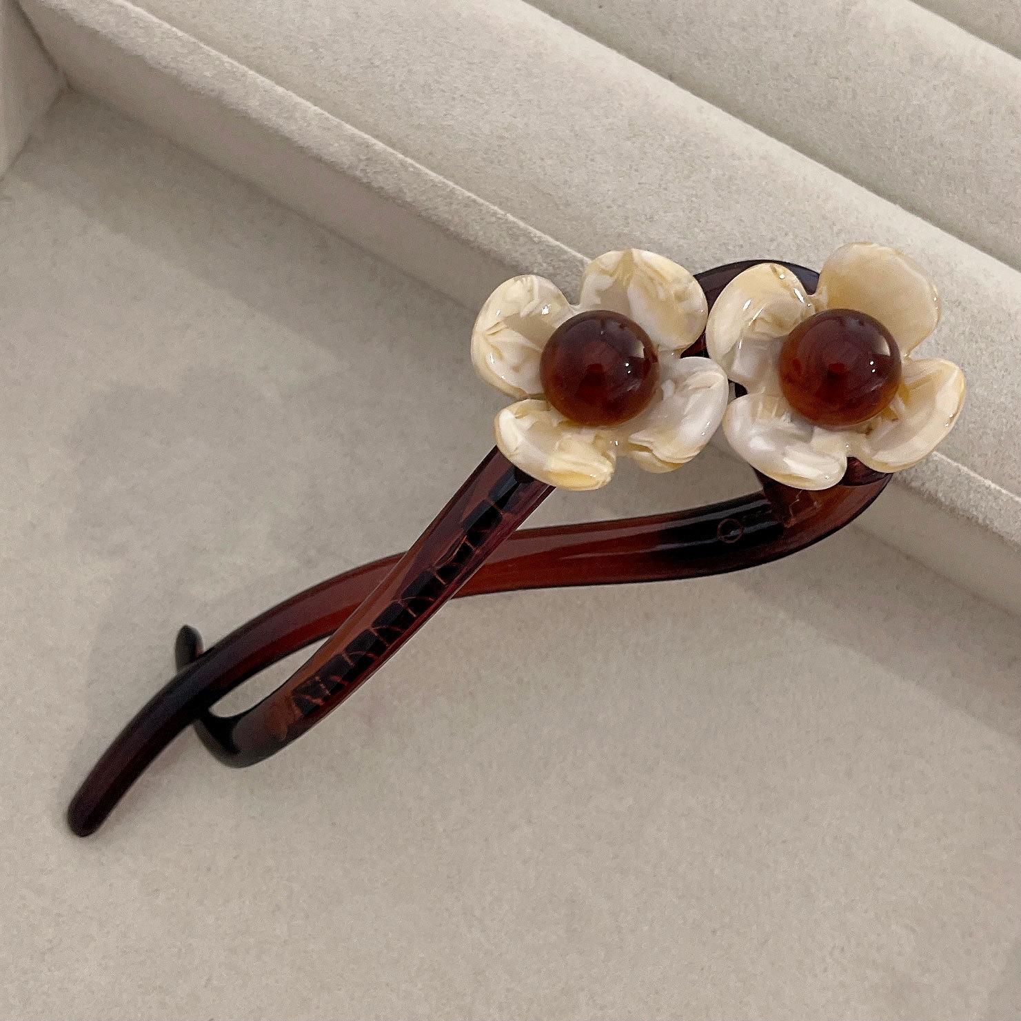 

Ретро Цветочная Заколка для Волос 2024: Женская заколка-краб для пучка и шпилька для скручивания