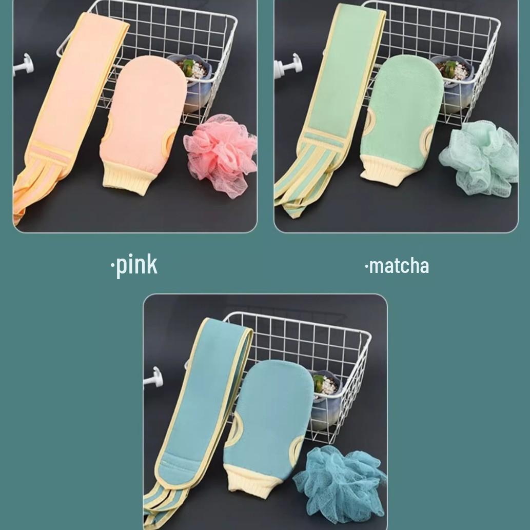 

New Arrival Exfoliating Towel 3-Piece Set: Bath Towel, Back Scrubber, and Gloves for Deep Clean