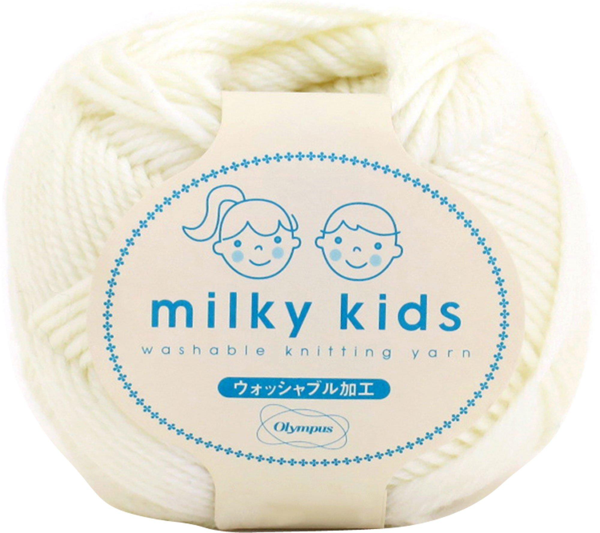 

Olympus Thread Milky Kids Medium Pack of 6 Yarn, Weight, Col. 51, White, 40g, Approx. 98m,