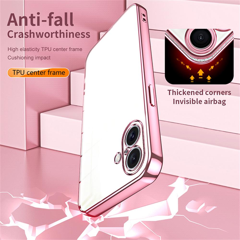 Für iPhone 16 Hülle Galvanisierter Rahmen Weiche TPU Handyhülle