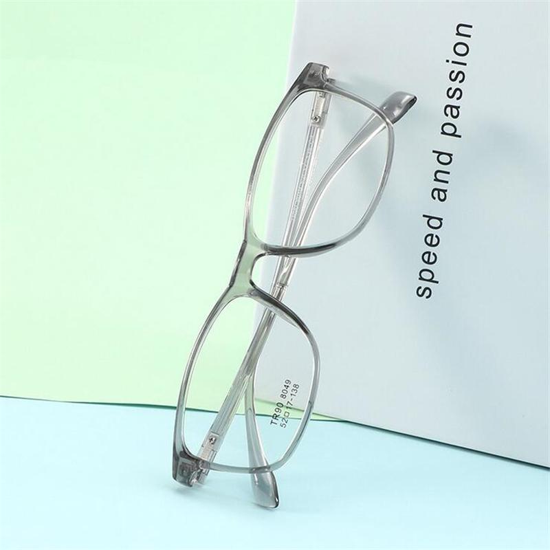 Transparent Gray  Square Optical Eyeglasses With Degree Vingage Clear Lens Student Prescription Glasses 0 -0.5 -0.75 To -6.0