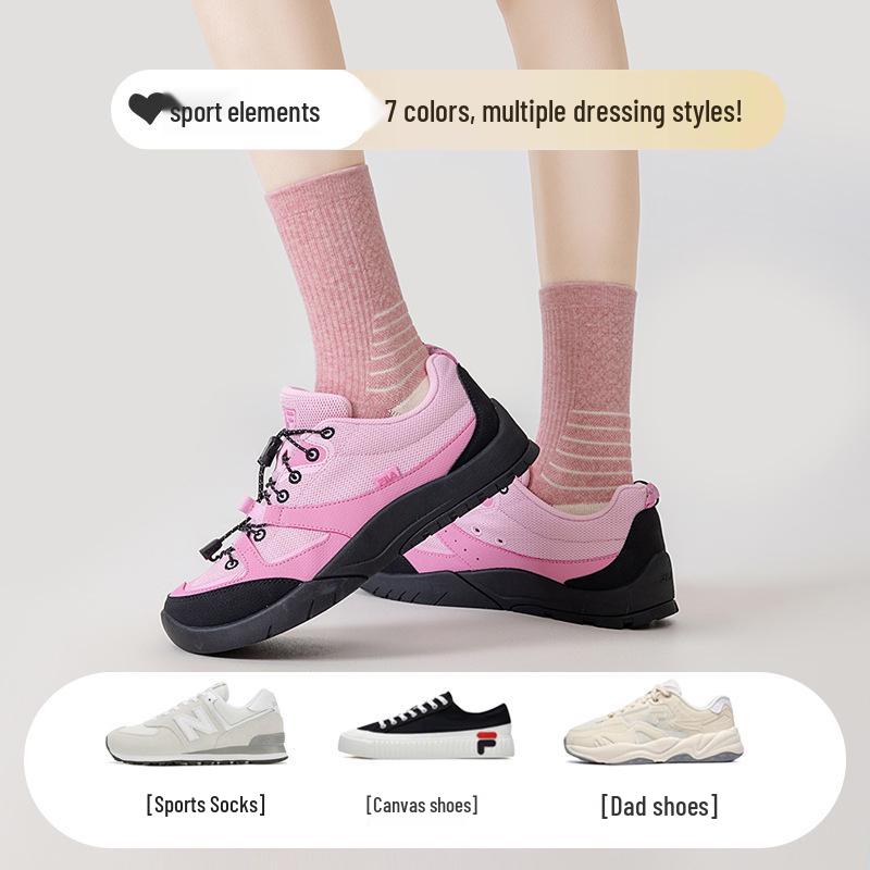 Women's Non-Slip Sweat-Absorbent Terry Running Socks - Mid-Calf for Spring & Autumn