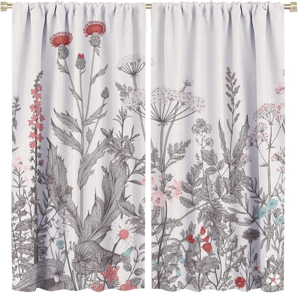 Bohemian Curtain Colorful Vintage Floral Mandala Flower Aztec Boho Window Home Decorative for Home Kitchen Restaurant Decoration