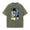 Bachira Meguru Graphic Washed T Shirt Anime BLUE LOCK Vintage Tee Men Washed Manga Tshirts Harajuku Male Casual Cotton T-shirt