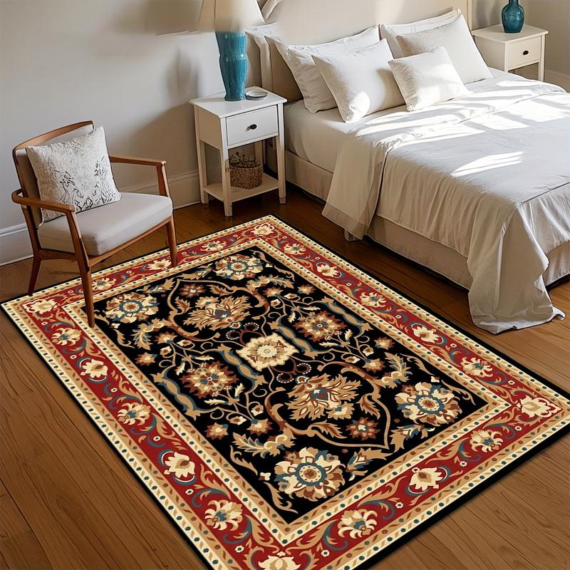 

Persian Floral Medallion Kids Area Rug Non Slip Washable Floral Print Carpet for Nursery Kids Room Playroom Bohemian Decor 40x60CM
