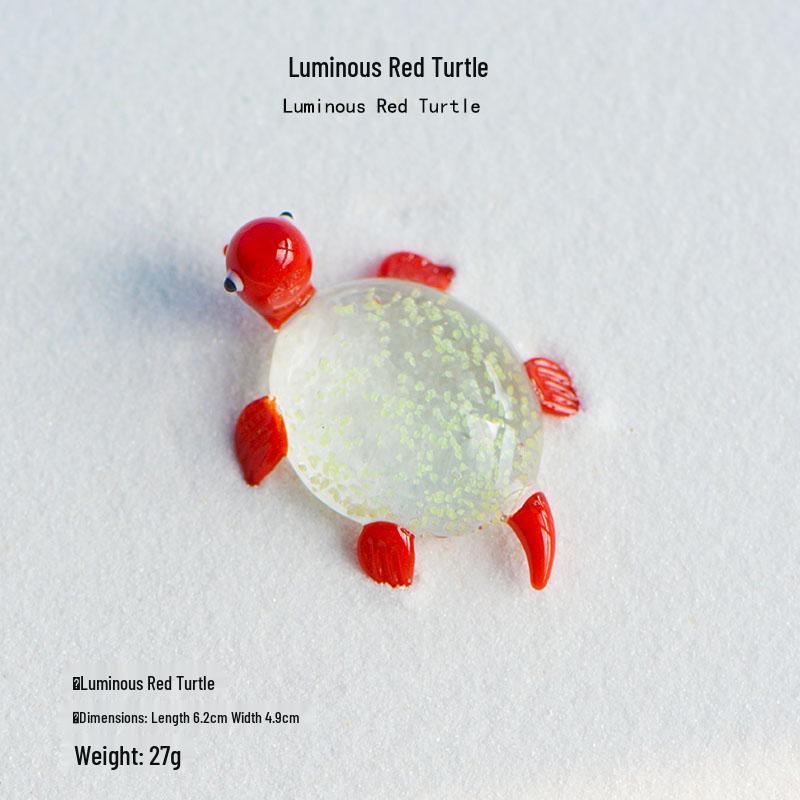 Handcrafted Glass Cartoon Animal Ornaments - Crab & Turtle Decor