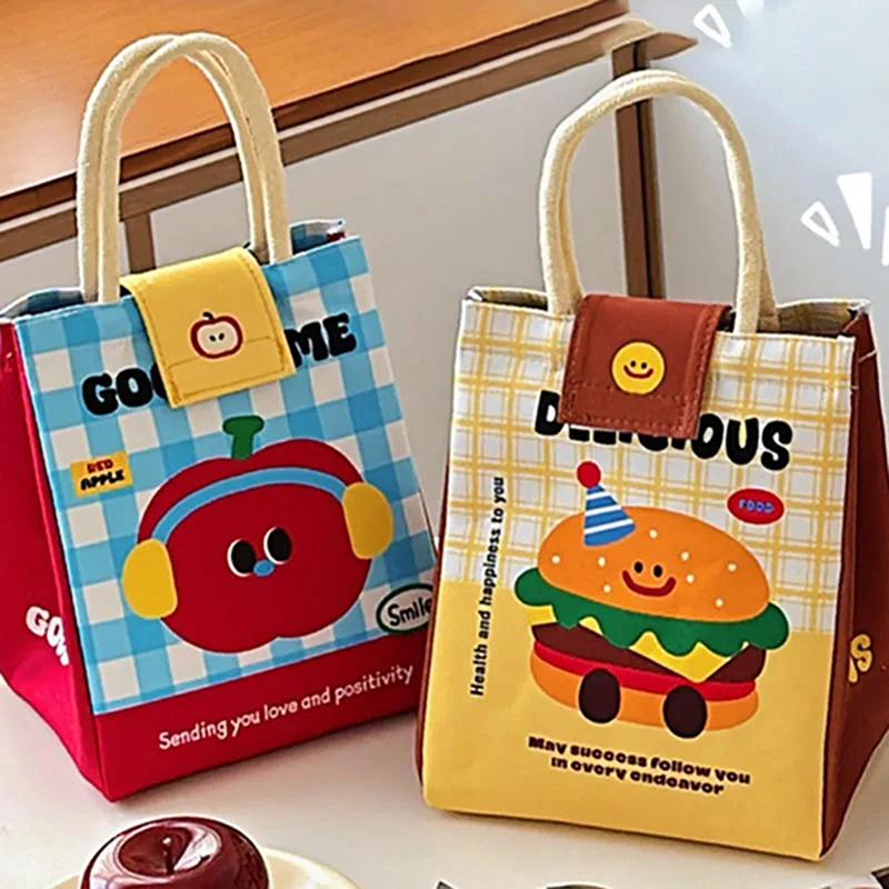 Cute Cartoon Lunch Bag For Picnic Travel Thermal Breakfast Organizer Insulated Waterproof Storage Bag Lunch Box Accessories