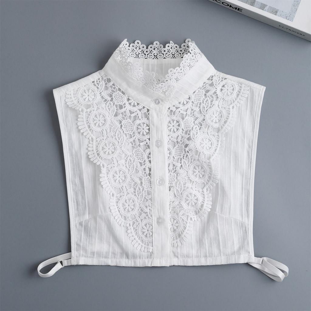 Fashion Half Shirt Style Fake Collar for Women Stand Detachable Collar Fake Girls Vintage Lace Ladies False Blouse Collar Decor