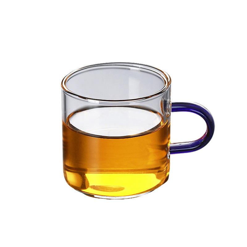 Square Borosilicate Glass with Handle Transparent Creative Water Cup Student Gift Teacup Color
