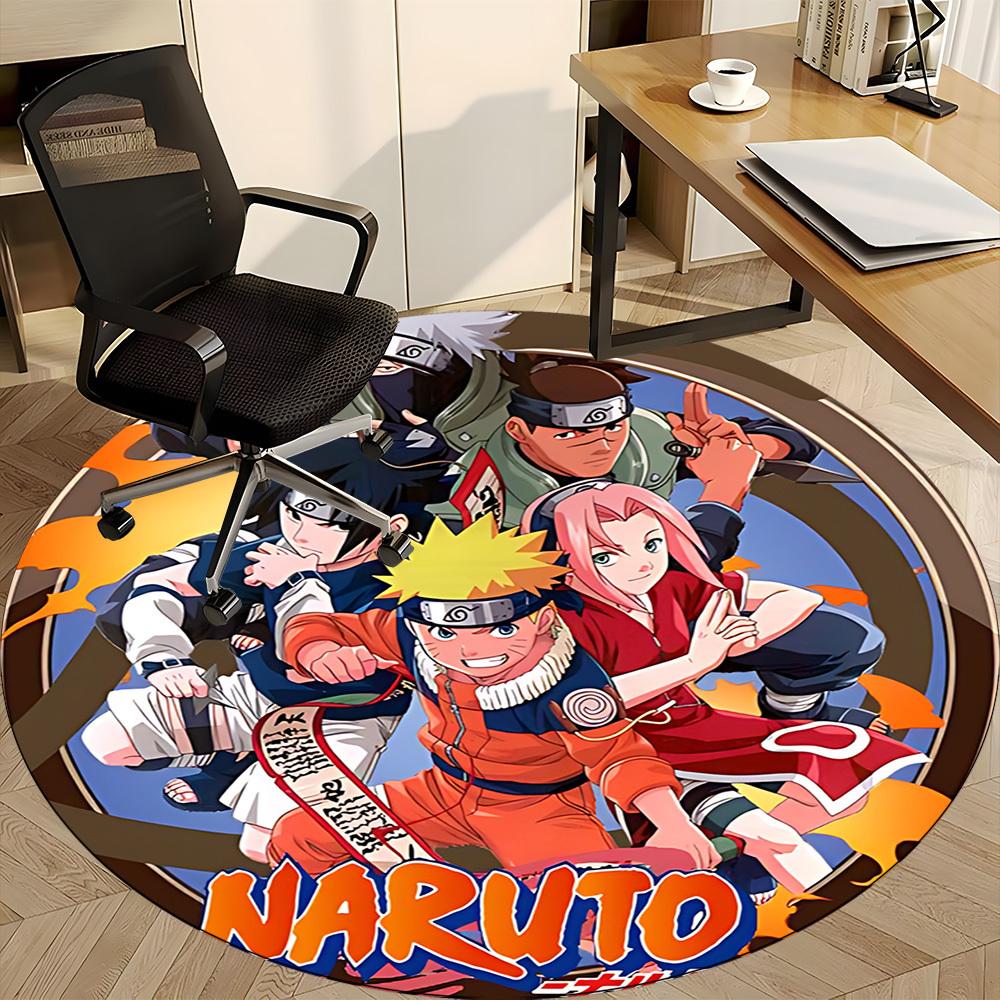1pc Naruto Characters Office Round Area Rug, Under Office Chairs Bedroom Living Room Home Decor, Room Decoa1022160