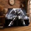 Classic Gundam Cartoon Robot Flannel Blanket Soft Warm Throw Blanket for Bedroom Living Room Bed Travel Camping Picnic Kids