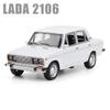 1:24 LADA 2106 M3 Model Toys Diecast Alloy Car 6 Doors Opened Sound Light Pull Back Rubber Tires Miniature Vehices Collect Gifts