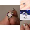 Sophisticated Small Square Ring Unique Personality Metal Inlaid For Women