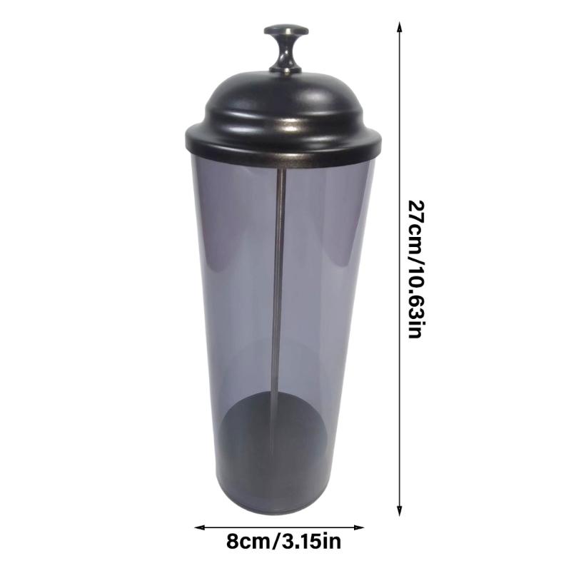 Practical Clear Straw Holder with Dustproof Lid Convenient Plastic Beverages Drinking Straw Dispenser Chopsticks Holder