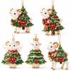 2D Flat Goat Hanging Ornament Set Shining Artificial Rhinestone Animal Hanging Decoration Simulation Acrylic Keychain