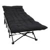 Heavy-duty Steel Tube Folding Bed, Black Frame with Black Pearl Cushions