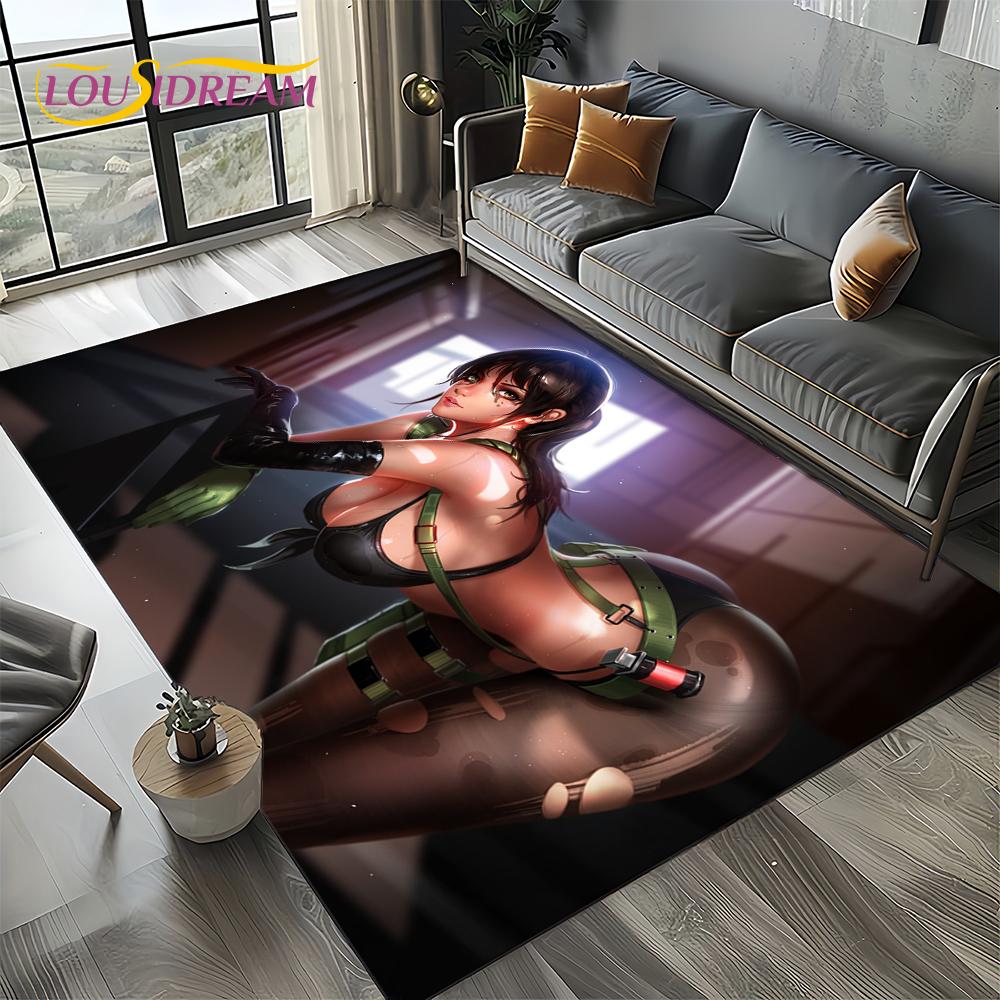 3D Sexy Krajka Krásná Dívka Dáma Kreslená Anime Postava Koberec Kobereček pro Obývací Pokoj Ložnici Domácí Dekorace Pohovky, Protiskluzová Podložka na Podlahu