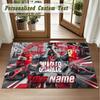 Crystal Velvet Square Rug Custom NameCharles Leclerc Pattern Non Slip Home Floor Decor Rug