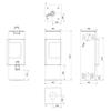 Freestanding Fireplace Stove Koza KRATKI REN S/P right 7kW Ø150 Assembly Kit