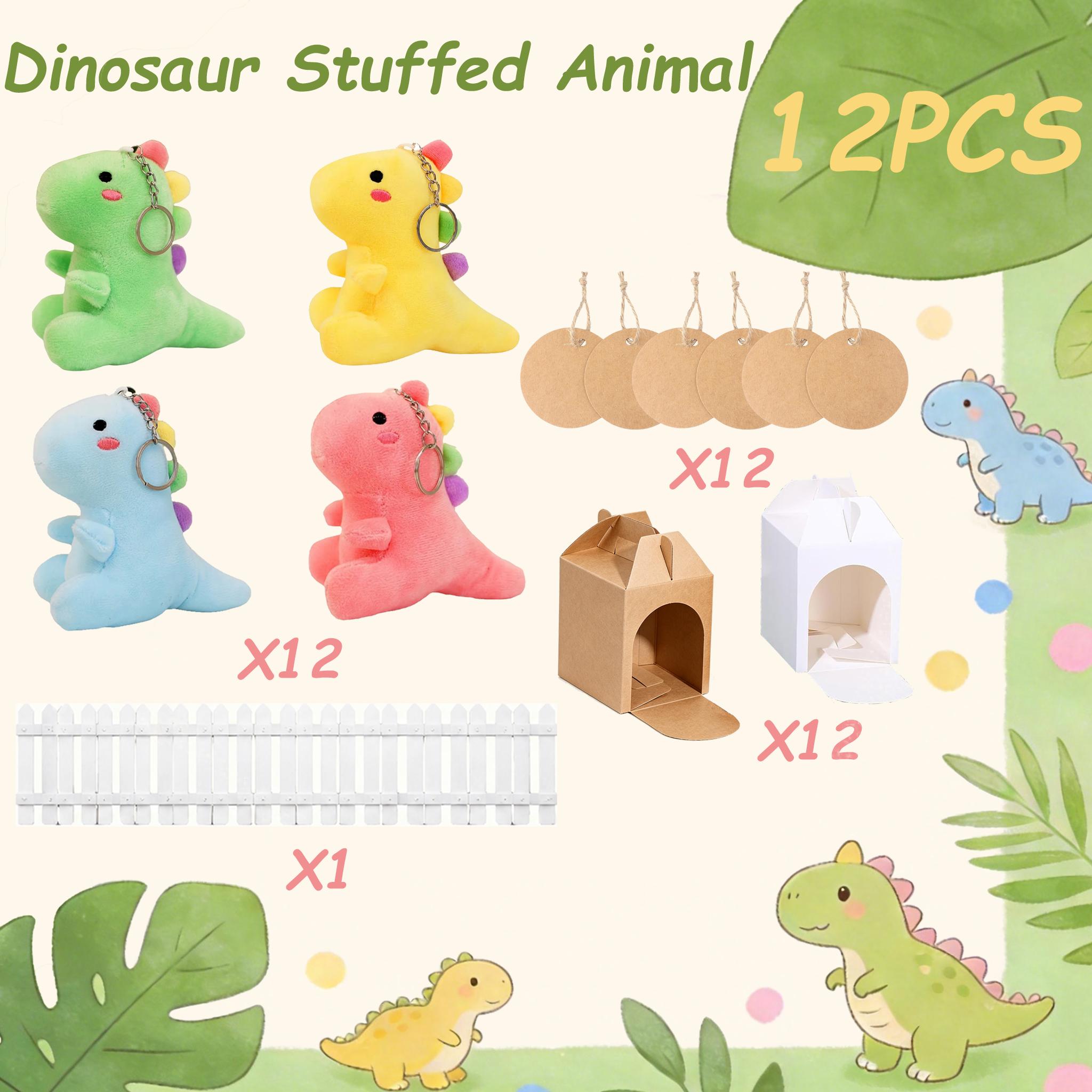 8-4s Adoptez un Dinosaure Cadeau de Fête Dinosaure Peluche 4,7 Pouces Animal en Peluche Dinosaure Avec Boîtes Carte Clôture Cadeaux d'Anniversaire pour Enfants