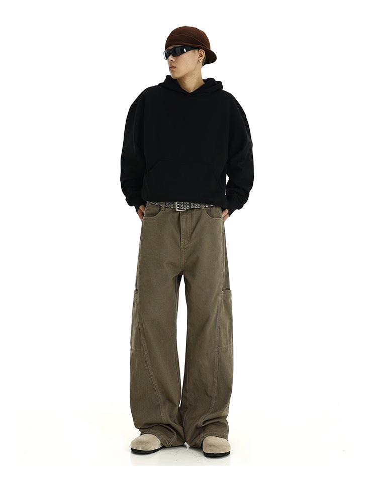 Maillard Retro Braun Stich Unisex Latzhose - Lässige Nischendesign Jeans