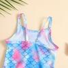 Girls' Mermaid One-Piece Halterneck Swimsuit