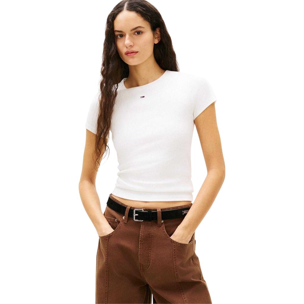 Tommy Jeans Womens/Ladies Essentials Embroidered Logo T-Shirt (Pack of 2)