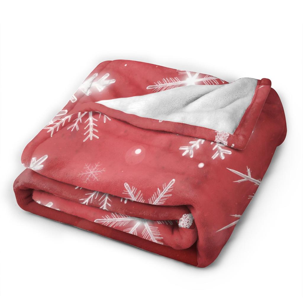 Winter Snowflakes Christmas Santa Claus Checkered Snow Blanket Ultra-Soft Flannel Throw Blankets Comfortable Bedding Throws