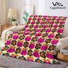 Retro Apple Floral Flannel Blanket Warm Soft Halloween Christmas Decorative Couch Warm Cozy All-Season Gift