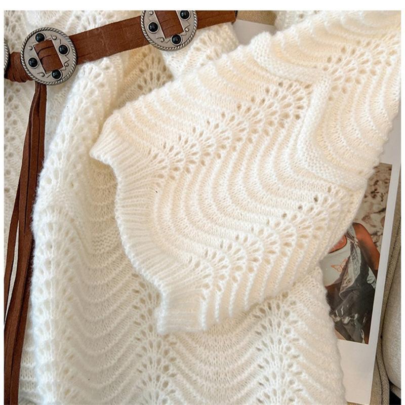Autumn Plus Women Basic Sexy Sweaters Belt Pullover Tops Loose Female O-Neck Knitted Solid Sweater