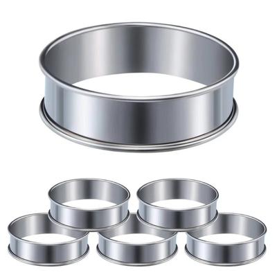 8/10cm Stainless Steel Baking Circle Double Rolled Cooking Rings Circle Egg Ring Cookie Molds Brioche Molds Kitchen