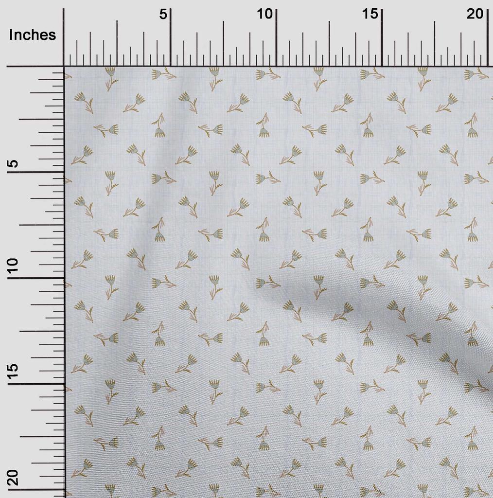 oneOone Cotton Flex Dark Olive Green Fabric Asian Floral Fabric For Sewing Printed Craft Fabric By The Yard 40 Inch