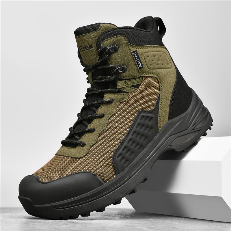 Men High-top Hiking Sneakers Wear-resistant Tactical Boots Non Slip Outdoor Sports Shoes for Trekking Camping Big Size 39-47