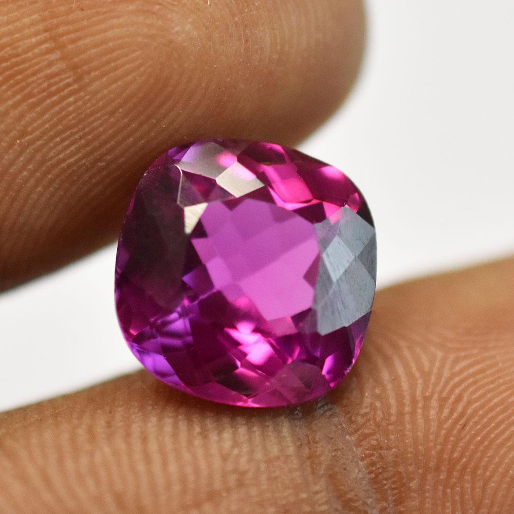 Natural Pink Sapphire Loose Gemstone 6.65 Ct Square Cushion Cut September Birthday Birthstone