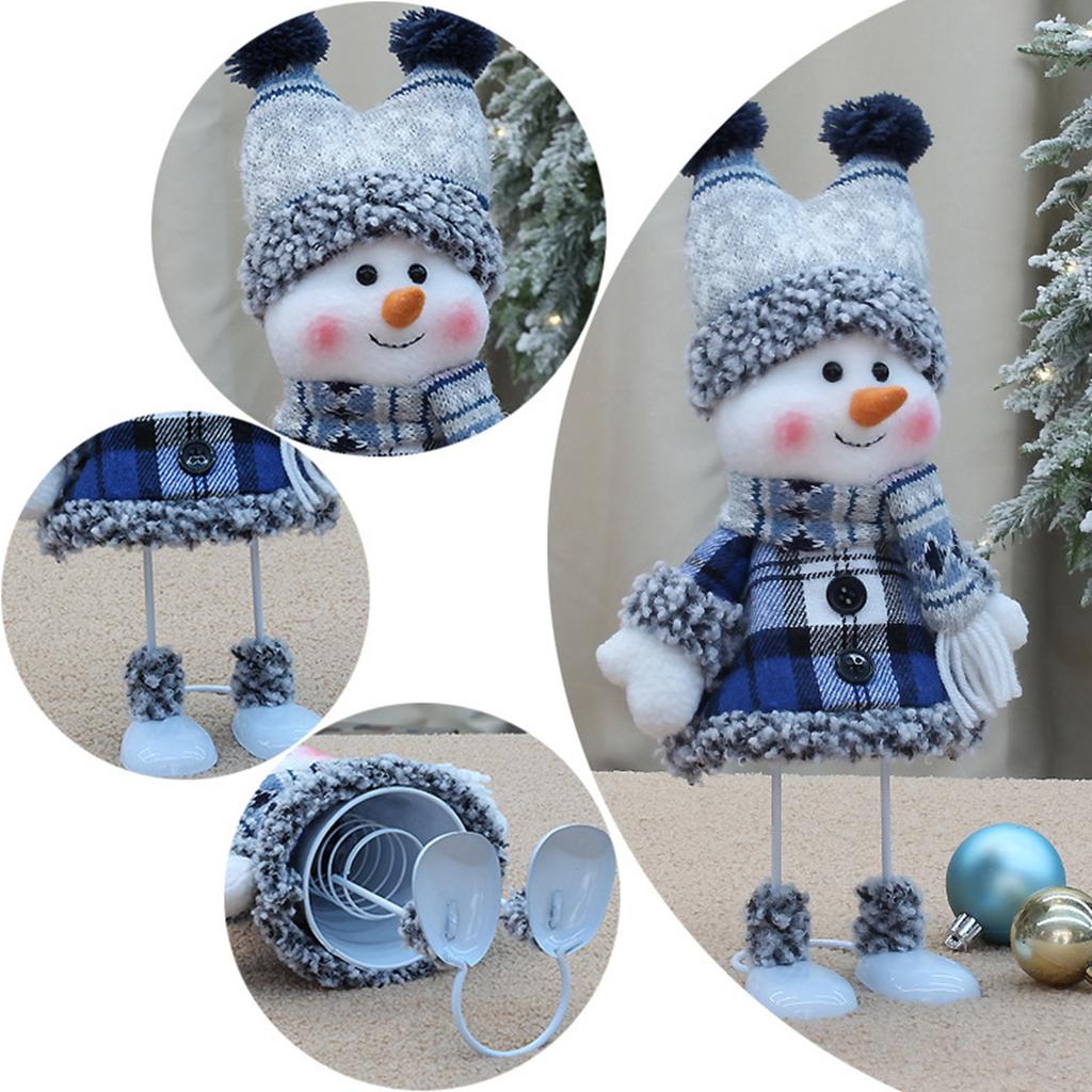 Christmas Decoration, Blue Fabric Doll, Cute Ski Swing Snowman Decoration, Christmas Tree Decoration, Christmas Tree Ornaments Swaying