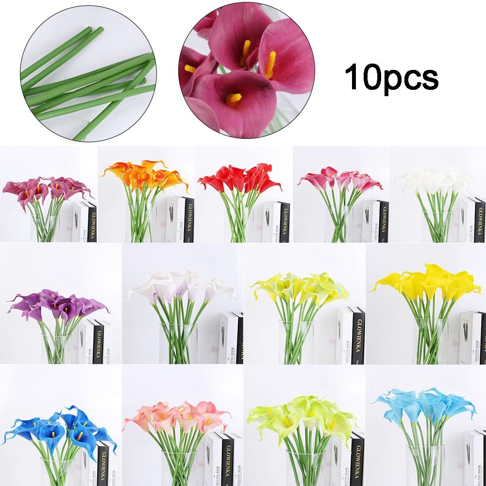 PU Artificial Flowers Parties Weddings 10 Head 10pcs 34cm