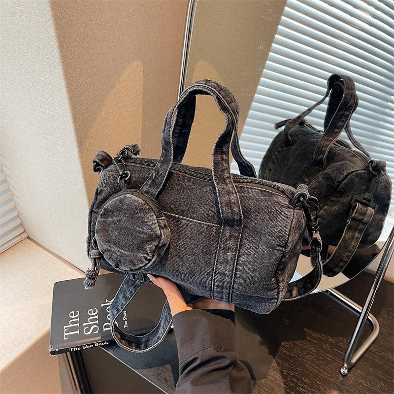 Washed denim bag women's new summer fashion portable simple shoulder messenger bag
