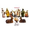 12pcs Jesus Nativity Scene Statue Christmas Manger Decoration Set Resin Wisemen Figurines for Holiday Church Home Decor