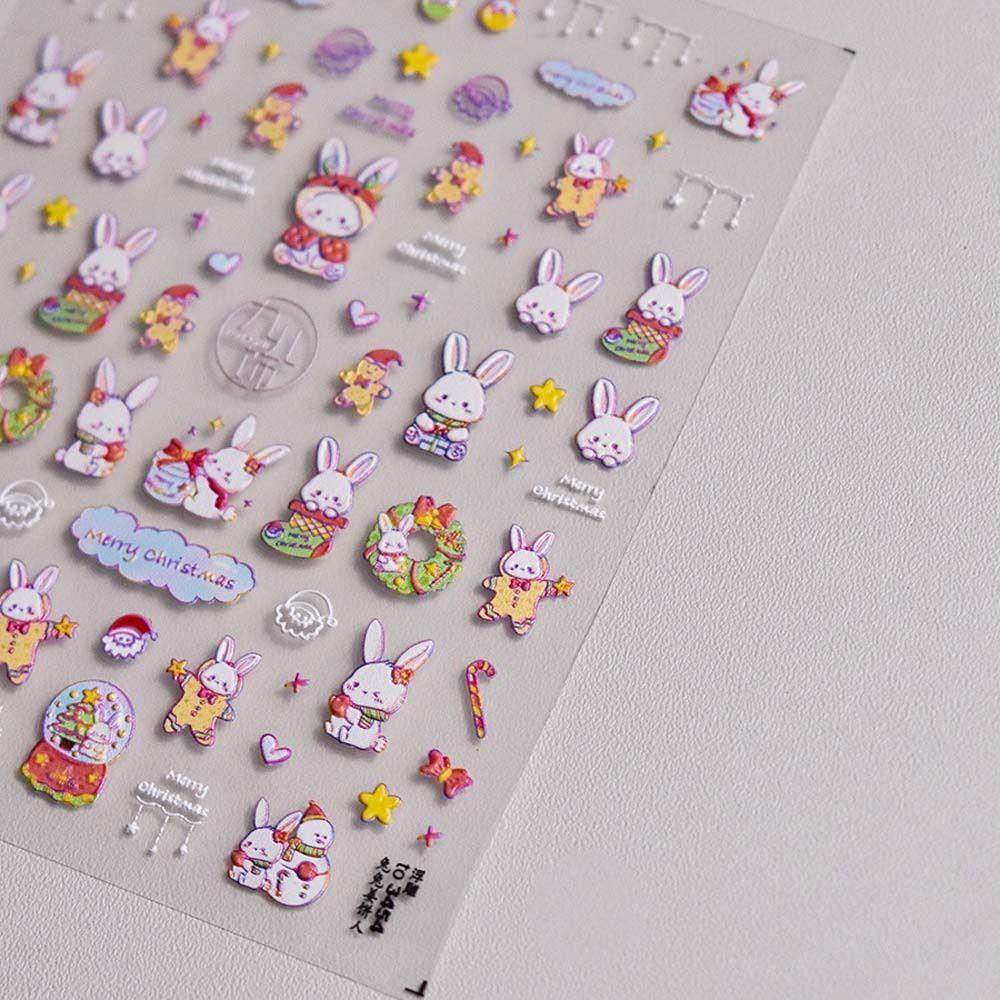 Manicure Ornaments Christmas Cartoon Nail Decals Christmas Nail Decorations  Winter