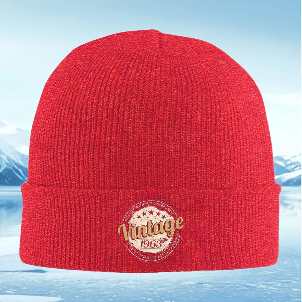 Vintage Design Black Stars Quality Legendary Classic Unisex Women Unisex Knitted Hat Beanie Pullover Cap Winter Thermal Warm Christ
