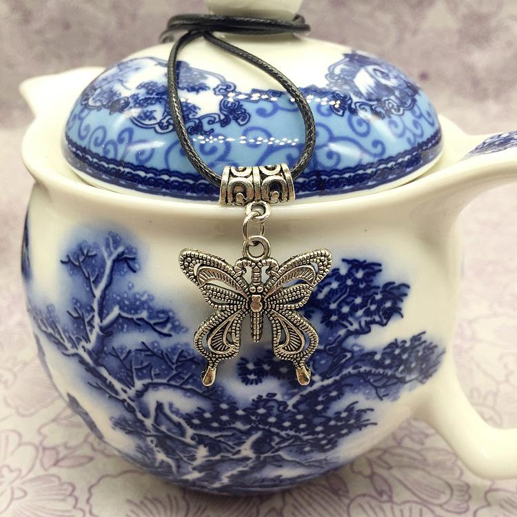 Fashion Necklace Accessories Bohemian Jewelry Miao Silver Sapphire Silver Flower Natural Chalcedony Short Clavicle Necklace