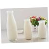 BESTonZON 6-Piece Heat-Resistant Milk Bottles, 250ml, Glass Milk Jug, Glass Pudding Jar, Pitcher, Vintage Milk Bottles with Caps, Drinking Bottles, Te