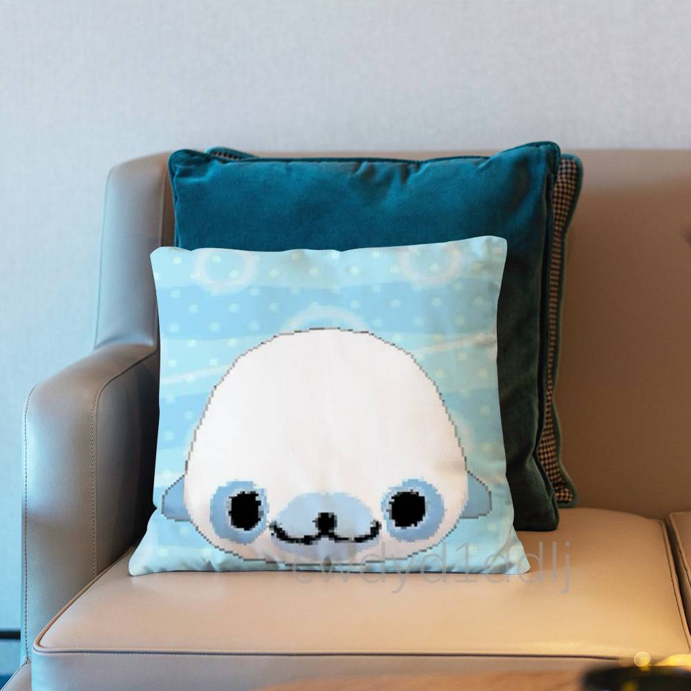 CUTE MMamegoma Seal Meme Pillowcases Cute Funny Pillow Case For Wedding Party Home Decor Comfy Pillow Cover
