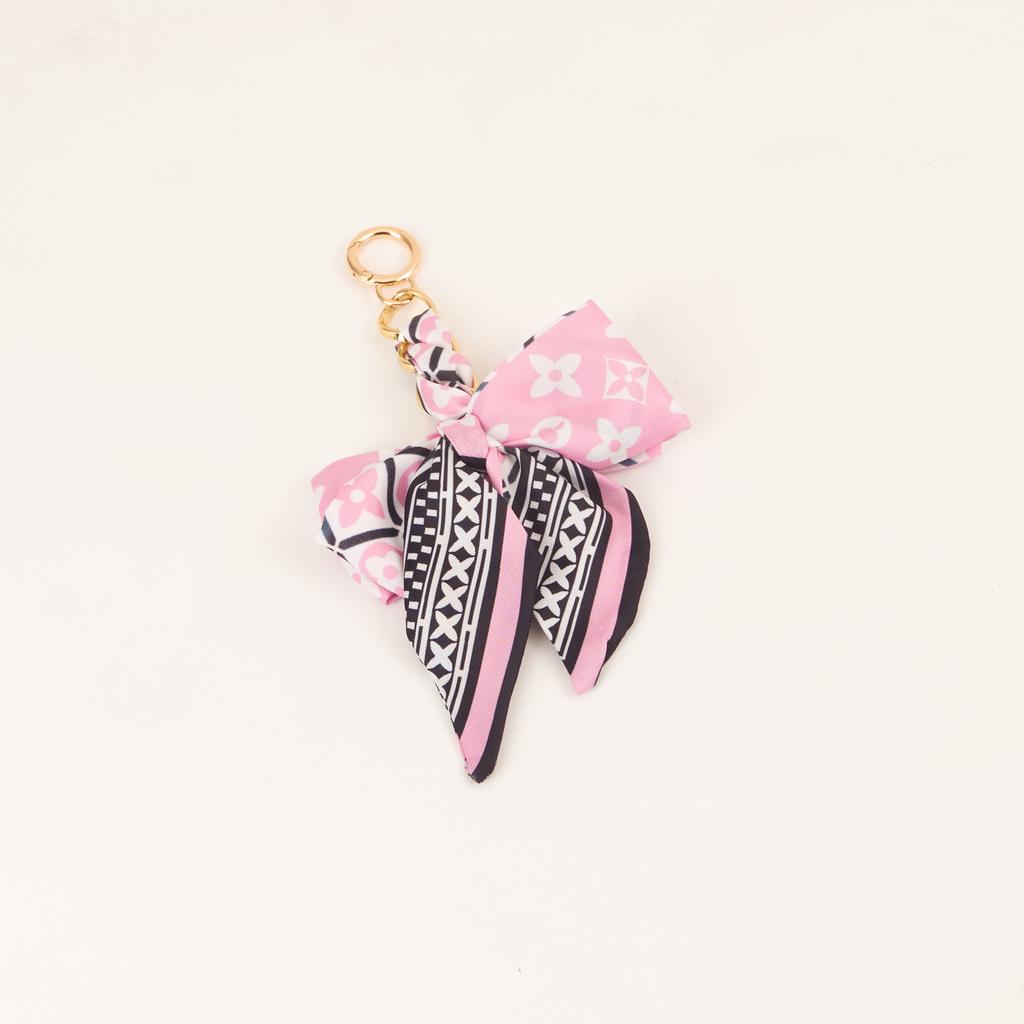 Women's Ribbon Bow Fashion Weaving Silk Scarf Keychain Pendant Keyring Charm Bag Car Keychain Keychain Accessories