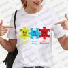 TShirt for Women Autism Puzzle Piece Tshirt Y2k Graphic Autism Awareness Print Tops Short Sleeve Tee Casual Harajuku Streetwear