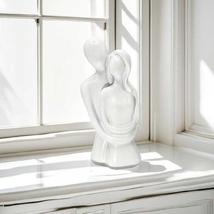 Couple Sculptures Home Decors Resin Hugging Lover Couple Statue Abstract Figurine for Shelf,Office,Living Room,Bedroom