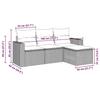 VidaXL Garden Lounge Set 4 Pcs with Light Grey Cushions Wicker 3251209