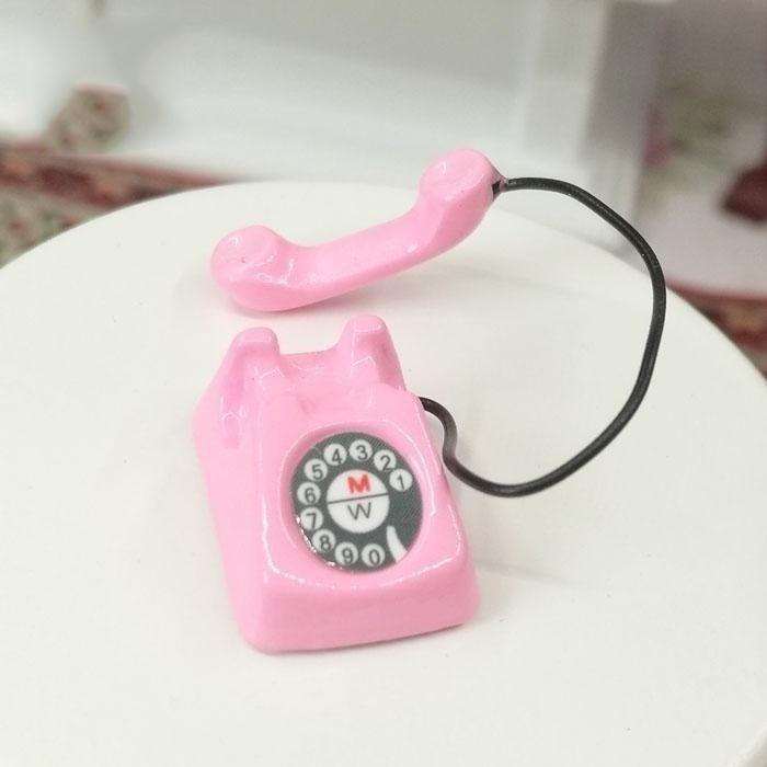 1:12 Dollhouse Miniature Old Fashioned Vintage Phone Telephone 1:12 Phone Model Color Random