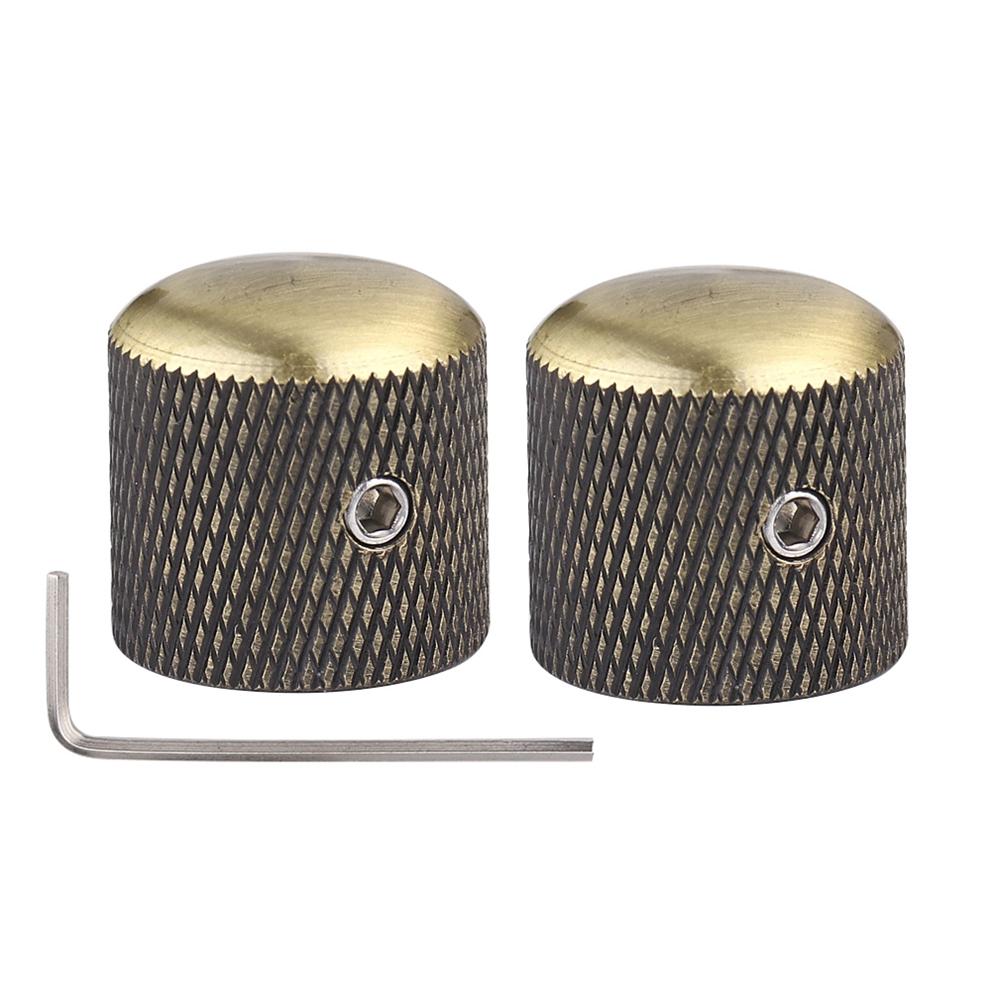 1Pcs2Pcs Metal Dome Knobs Electric Bass Guitar Knobs Volume Tone Control Knobs With Wrench Bronzebkcrgdblack Nickel
