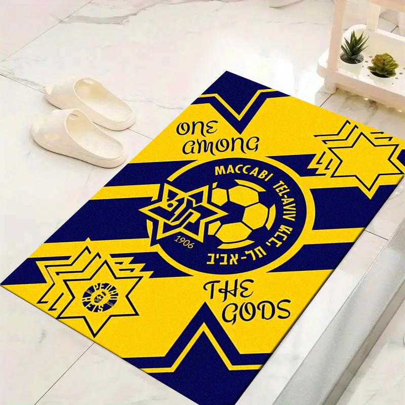 Tappeto Maccabi Tel Aviv FC per Soggiorno Camera da Letto Casa Decorazione Divano, Tappetino Antiscivolo per Giochi Bambini